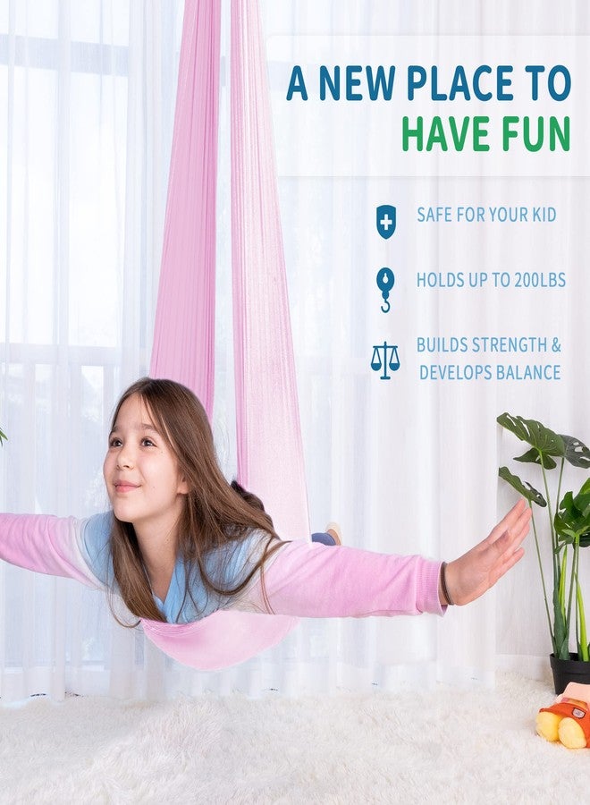 OUTREE Sensory Swing for Kids with 360° Swivel Hanger, Indoor Therapy Swing Great for Autism, ADHD, Sensory Processing Disorder, and Autistic Children (Pink) - Image 2